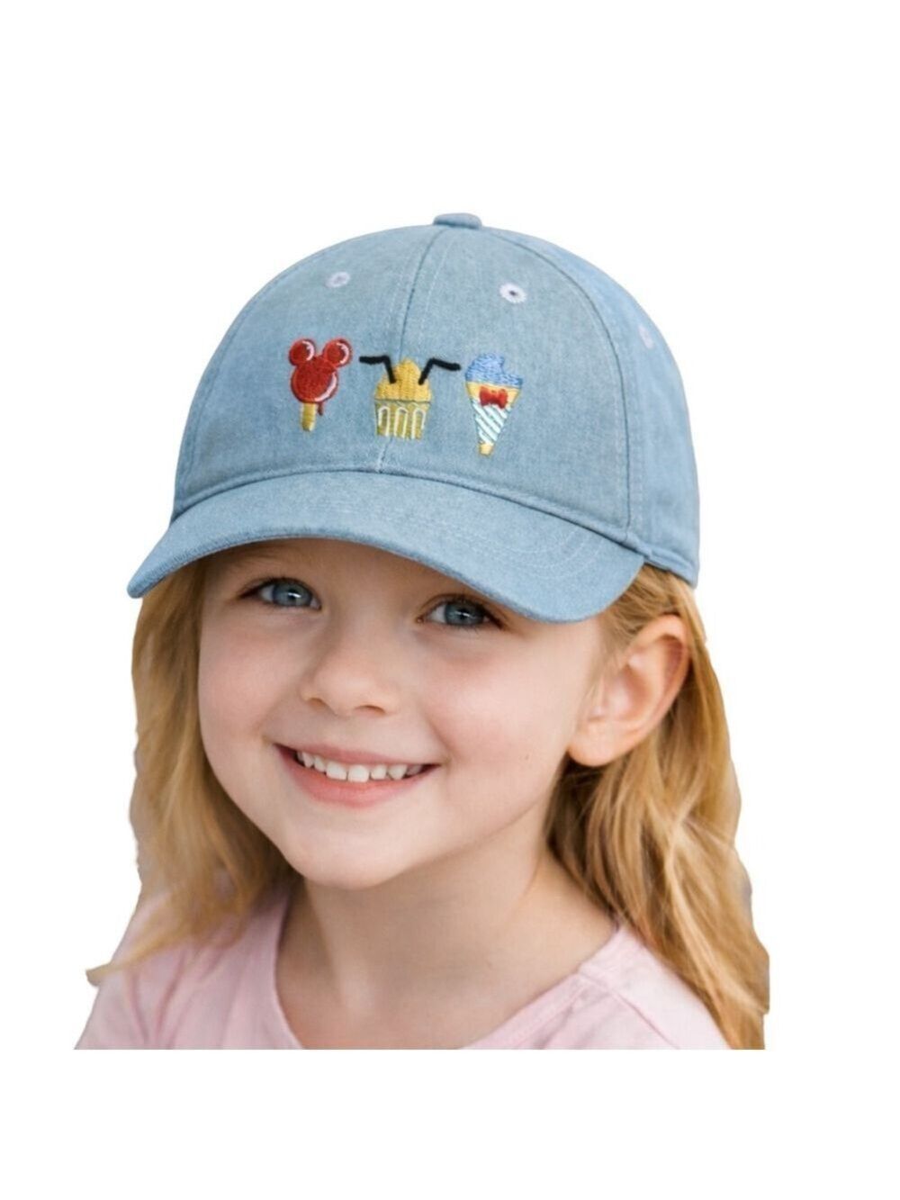 Disney Parks Mickey Treats Denim Baseball Hat Kids M L 7 10 54cm